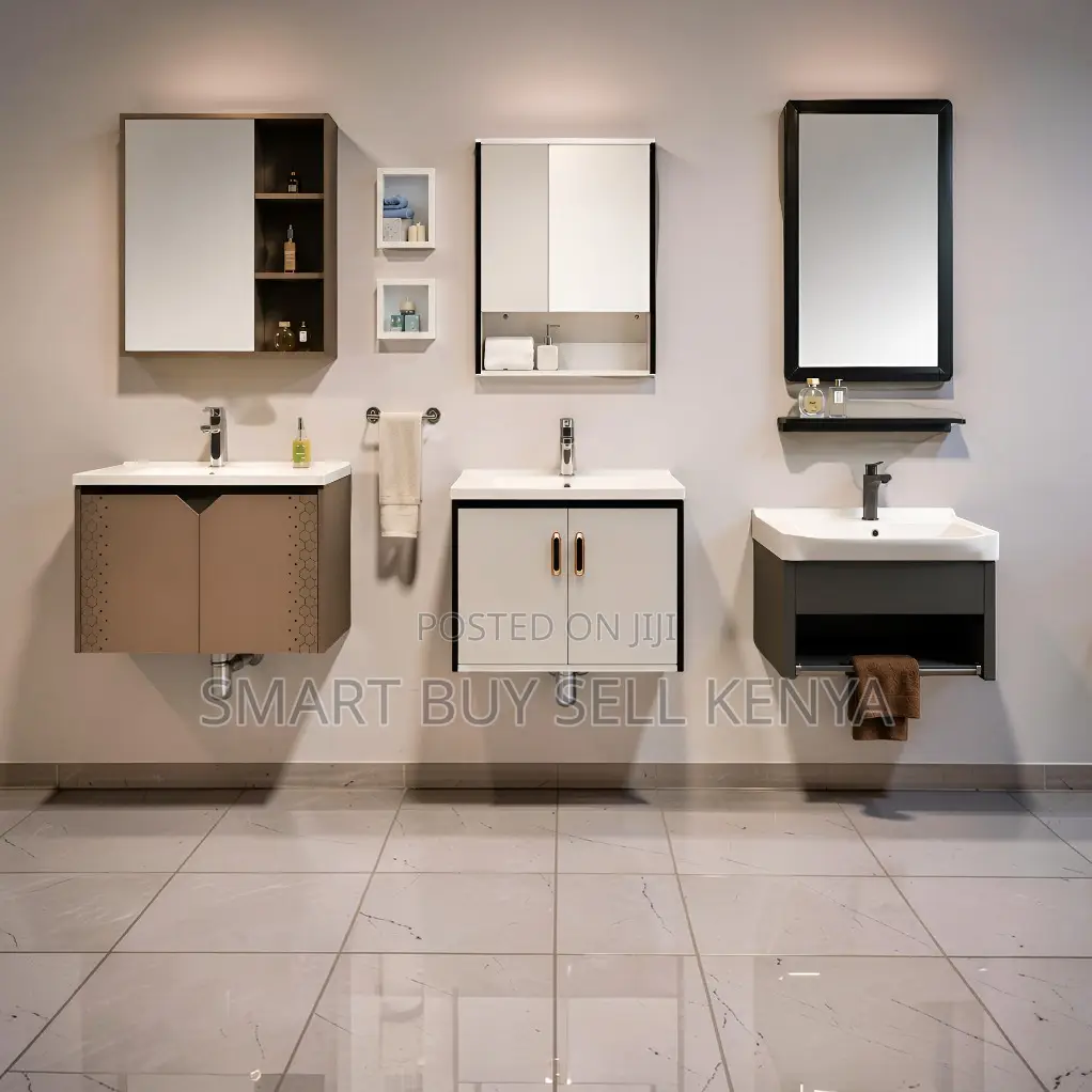 Modern Wall Mounted Bathroom Vanity Cabinet With Mirror Storage Unit