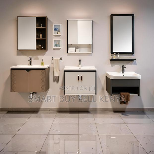Modern Wall Mounted Bathroom Vanity Cabinet With Mirror Storage Unit