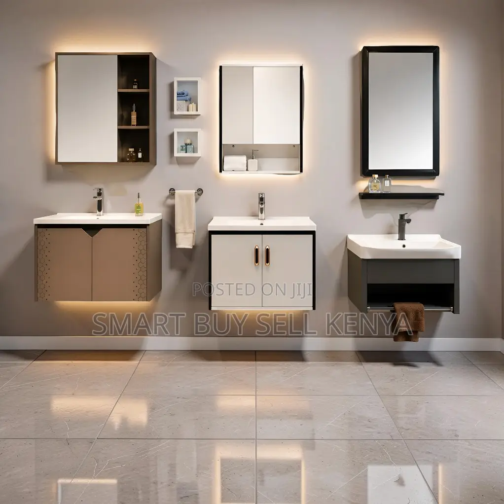 Luxury Wall Mounted Bathroom Vanity Cabinet With Storage Mirror