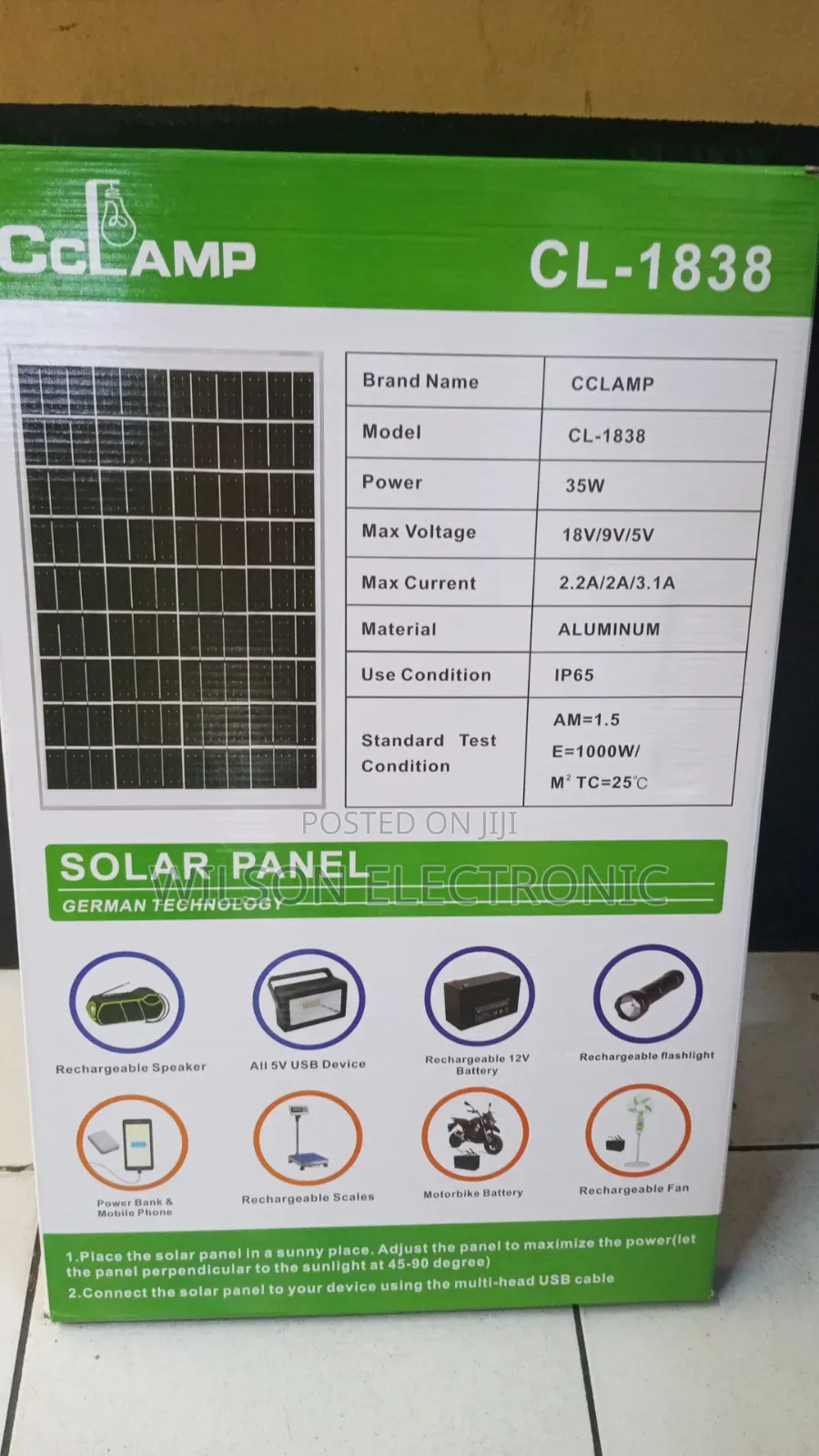 Phone Charging Solar Panels. 12v/ 35w