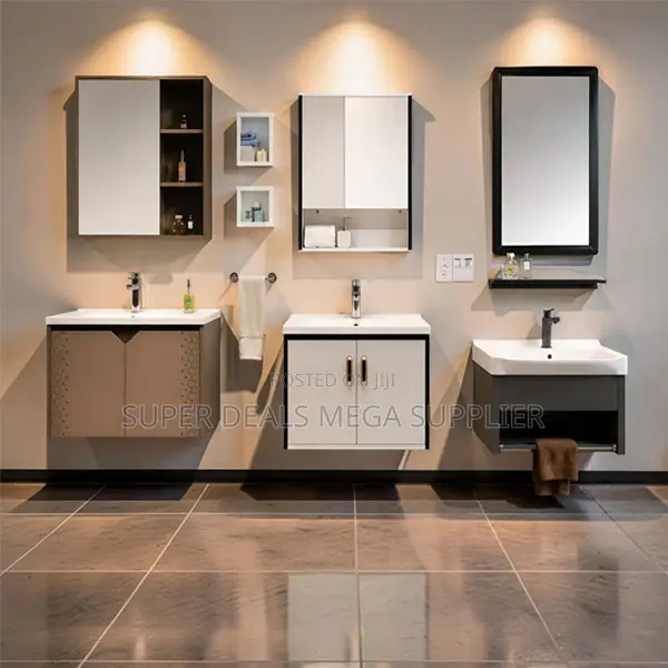 Floating Wall Mounted Bathroom Vanity Cabinet With Mirror Shelf