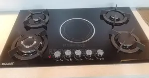 Bolesi Glass Gas Hob 4 Gas + 1 Infrared Electric