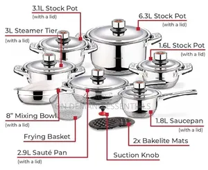19pc Zurich Stainless Steel Sufuria