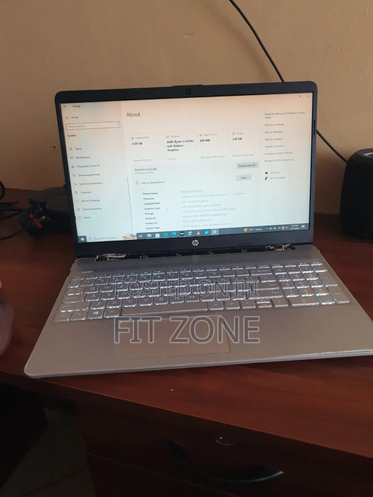 Laptop HP 15S 8GB AMD Ryzen 3 SSD 256GB