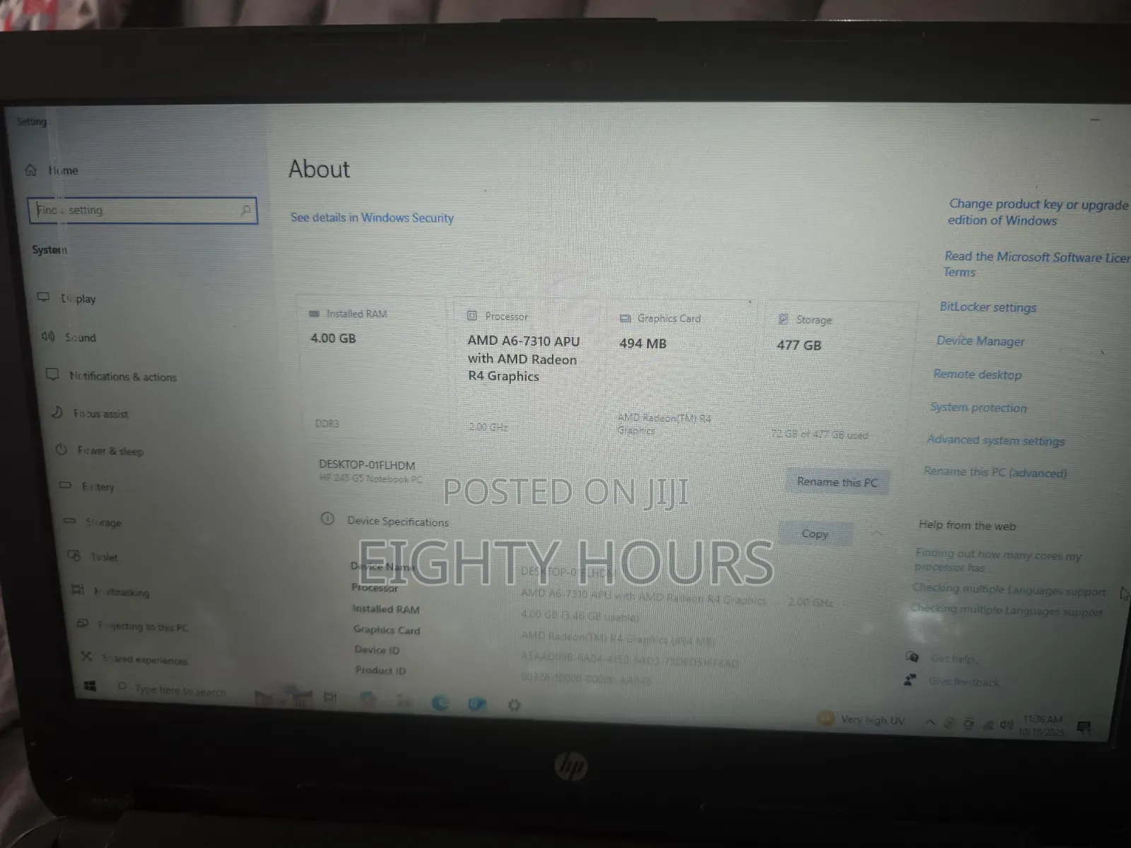 Laptop HP 245 G4 4GB AMD HDD 500GB