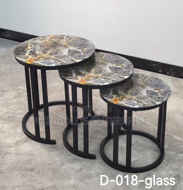 3 in 1 Executive (Glass Effect) Coffee Table - Nesting - thumbnail 2