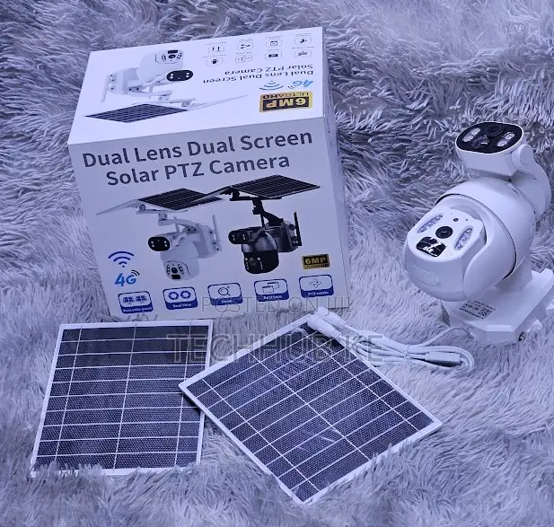 Ubox 6mp Dual Lens Solar 4g CCTV Camera With Double Panels