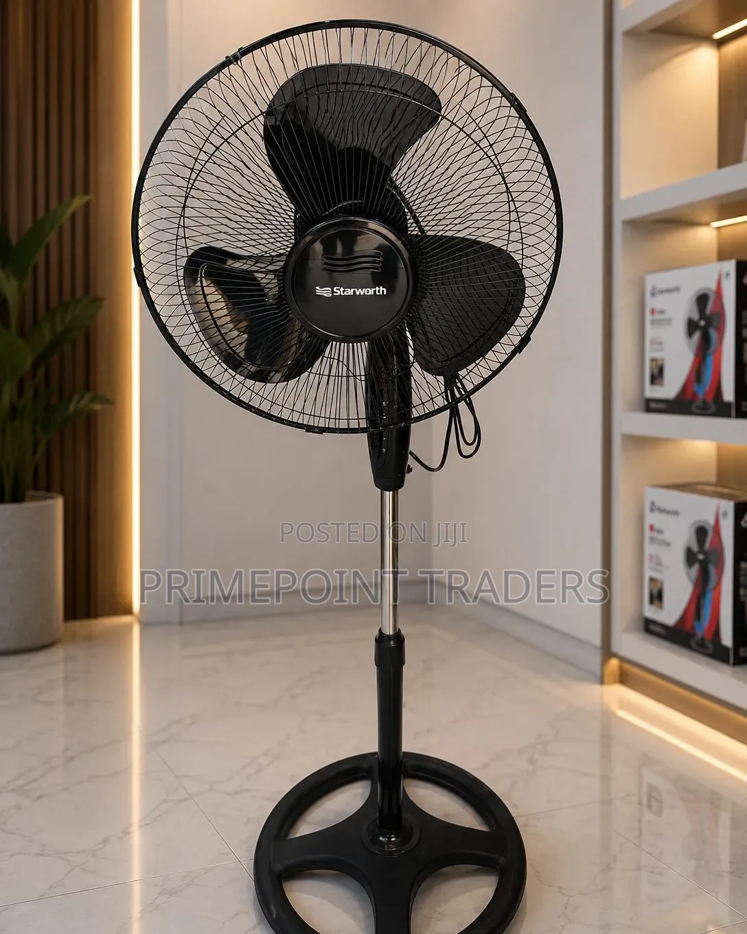 Starworth 16 Inches Standing Fan Adjustable Speed Height