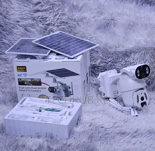 6mp Full Hd Ubox Solar 4g Powered CCTV Outdoor Camera With Dual Lenses