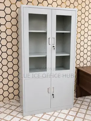 Lockable Steel Storage Glass Cabinet