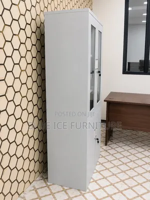 Lockable Steel Storage Glass Cabinet