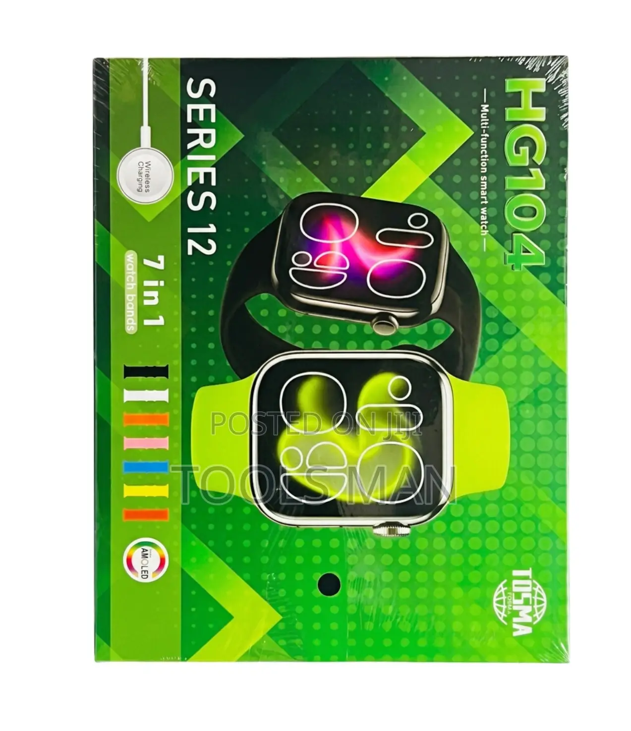 TOSMA HG104 Series 12 Smart Watch 7-in-1 AMOLED Wireless Charge