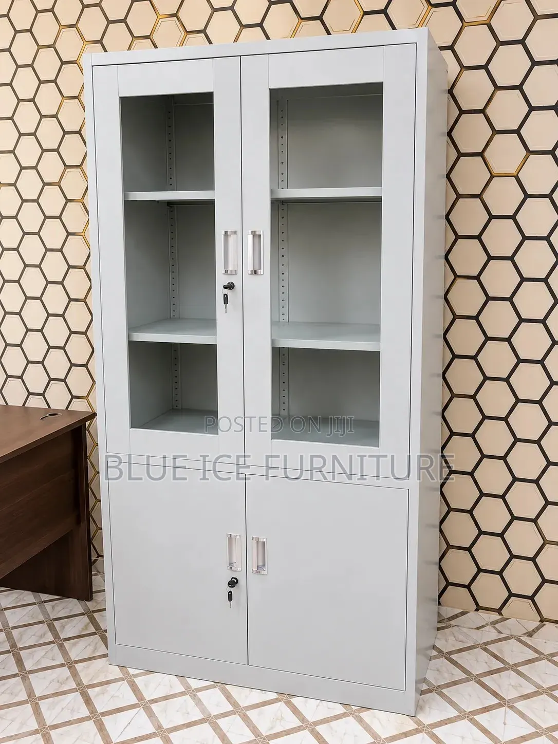 Lockable Steel Storage Glass Cabinet