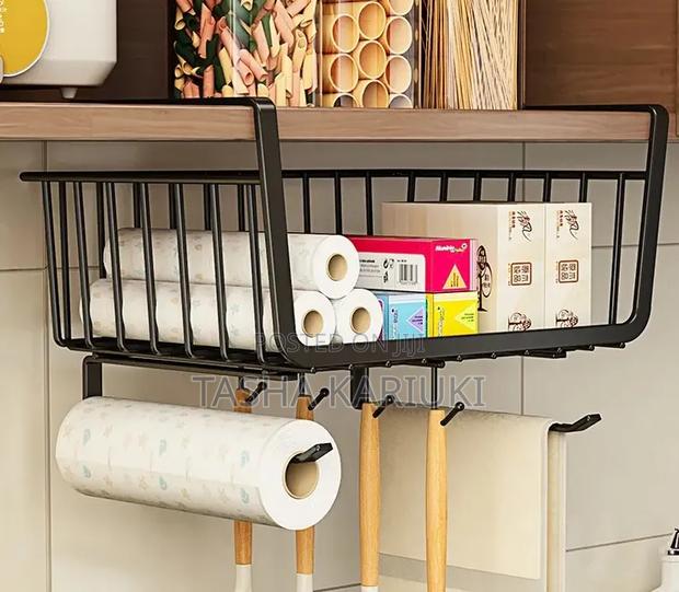 *4 in 1 Metallic Under Shelf Rack With Hooks*