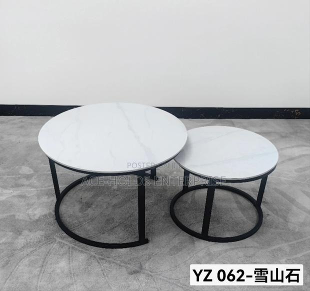 Marble Nesting Coffee Table - 2-in-1 Black/ Gold Stands - thumbnail 2
