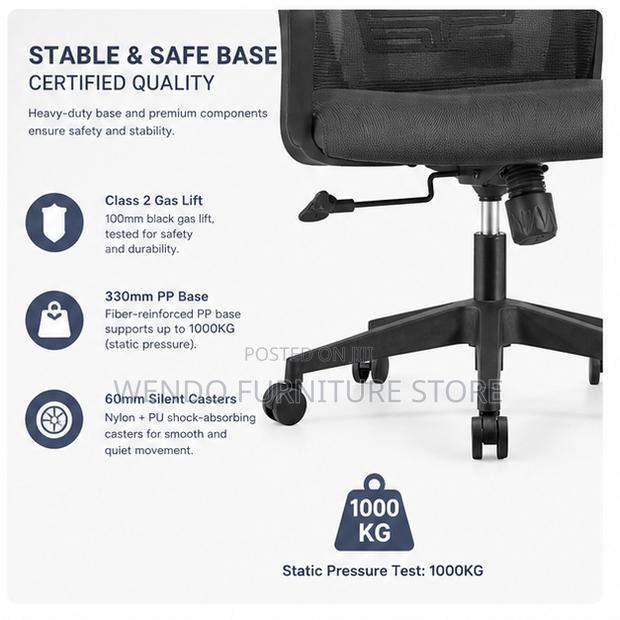 Office Chairs; Ergonomic Type High Back Office Chairs With Headrest - thumbnail 2
