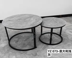 Pure Marble Nesting Coffee Table Black/ Gold Stands Finish