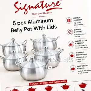5 Sizes Heavy Duty Aluminum Cooking Pots