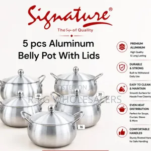5 Sizes Heavy Duty Aluminum Cooking Pots