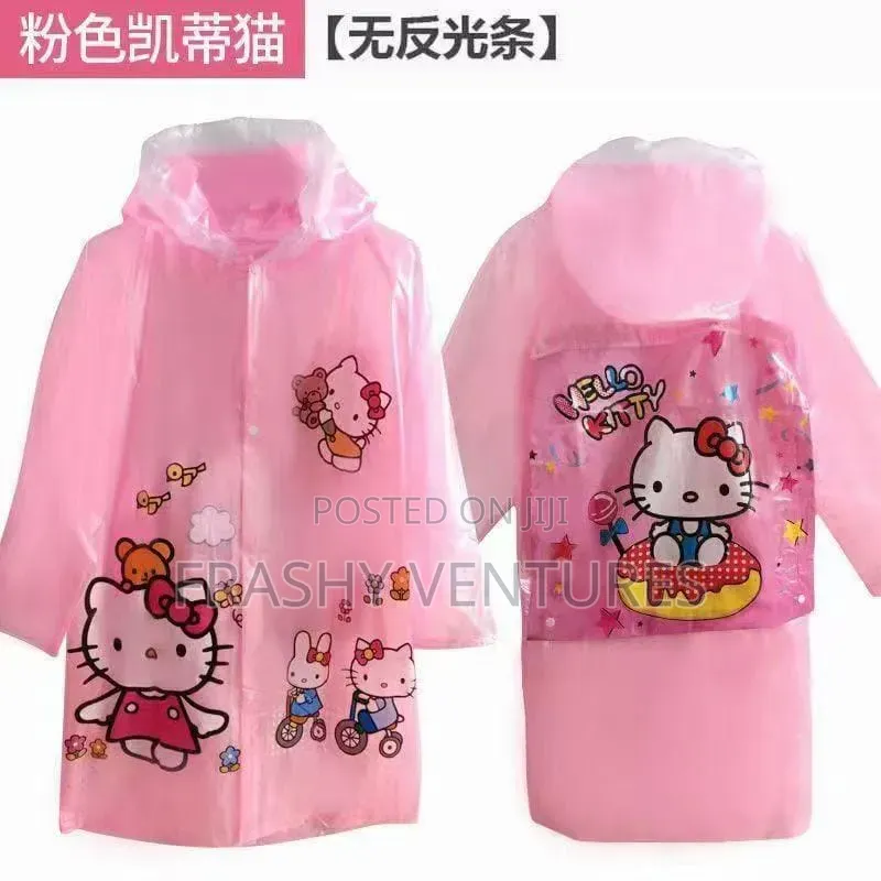 Cartoon Themed Kids Rain Coats With an Allowance for a Back Pack.