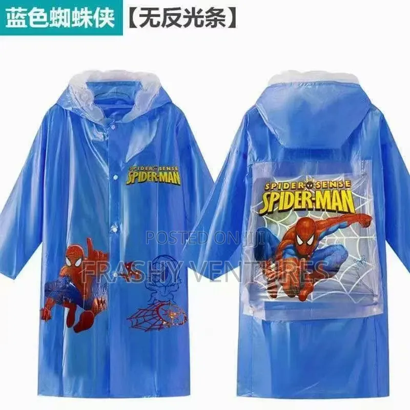 Cartoon Themed Kids Rain Coats With an Allowance for a Back Pack.