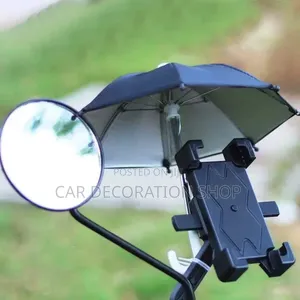 Universal Motorcycle Phone Holder With Mini Sunshade Umbrella