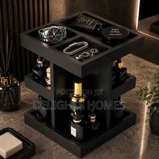 3-Tier Rotating Wooden Makeup/Cosmetics/Perfume Organizer_re