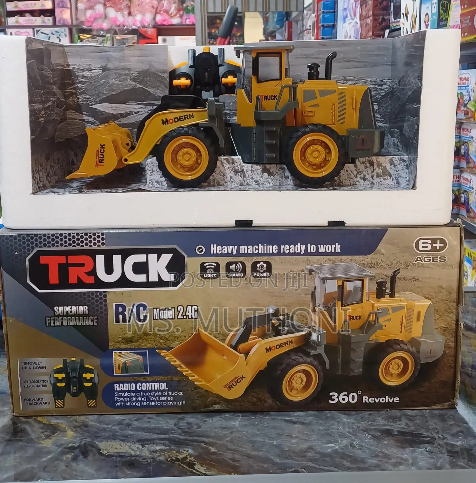 Radio-Controlled Bulldozer/Shovel Loader Toy
