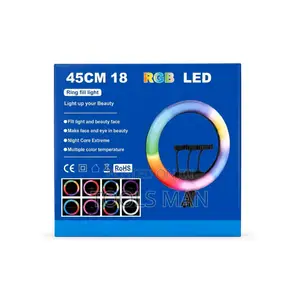 Multiple Color 45cm 18 Inch RGB LED Ring Light With 3 Phone Holders