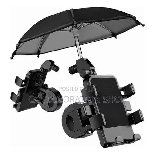 Motorcycle Phone Mount Equipped With Attachable Mini Sunshade Umbrella