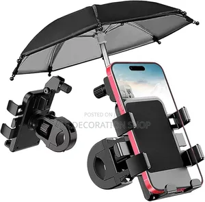 Motorcycle Phone Mount Equipped With Attachable Mini Sunshade Umbrella