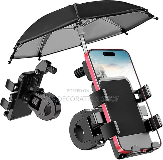 Motorcycle Phone Mount Equipped With Attachable Mini Sunshade Umbrella