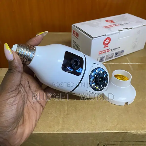 V380 Pro Dual Lens Wireless Bulb Camera With Motion Tracking