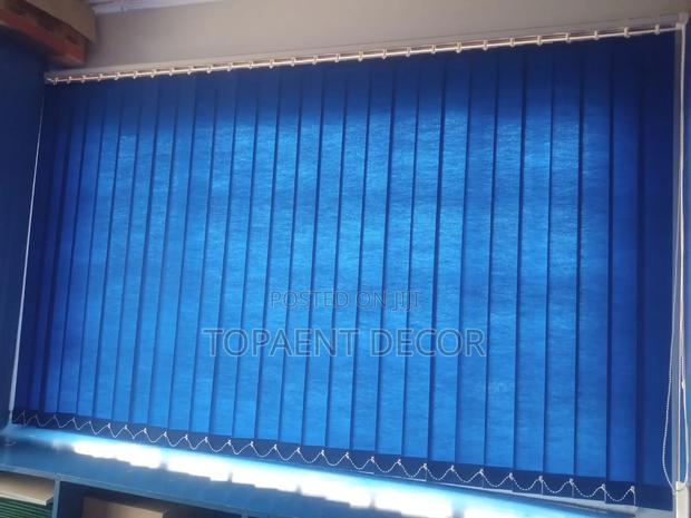 Blue Non Fade Vertical Office Blinds - main view