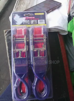 2pc Mini 1" Ratchet Strap With Coated Hooks to Prevent Cargo Scratch