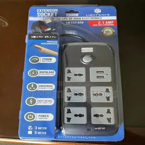 Lightwave Power Extension 5 Ports AC With 2 USB - thumbnail 2