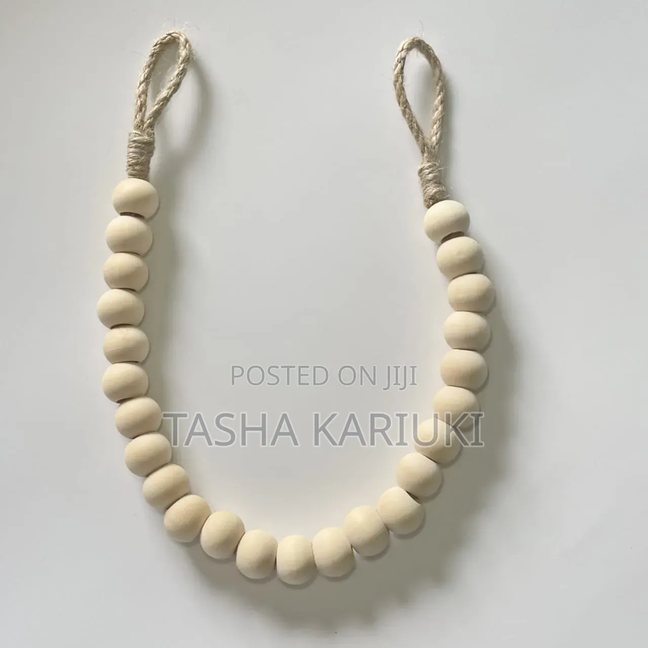 Natural Wood Beaded Toil Paper Holder