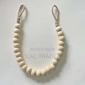 Natural Wood Beaded Toil Paper Holder