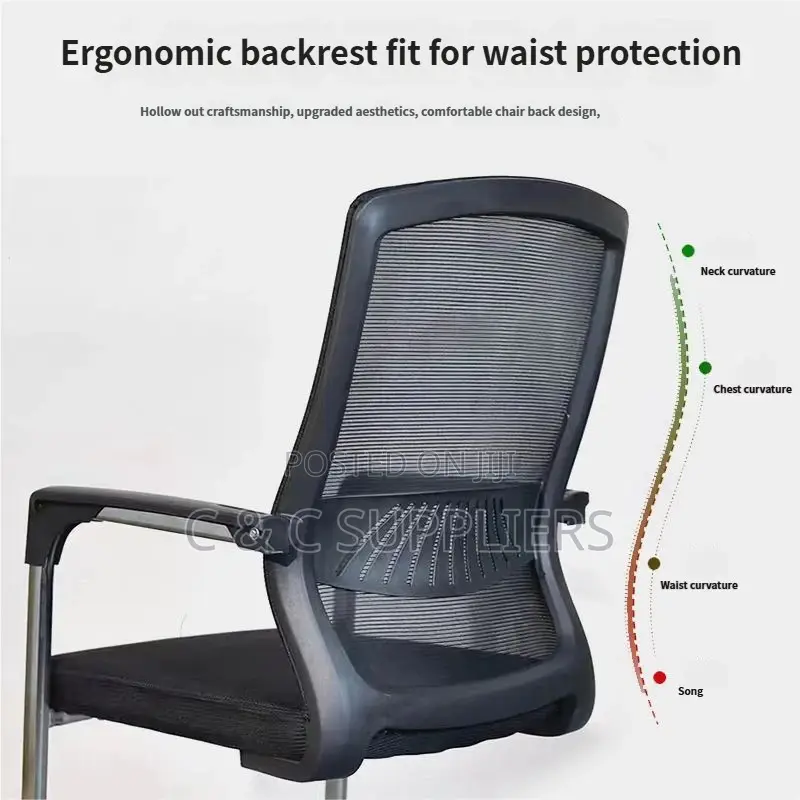 Ergonomic Mesh Guest Chair With Armrest