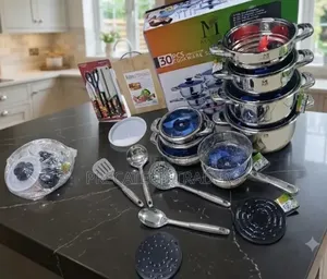 Marwa Non-Stick Stainless Steel Pots Set – 30PCS
