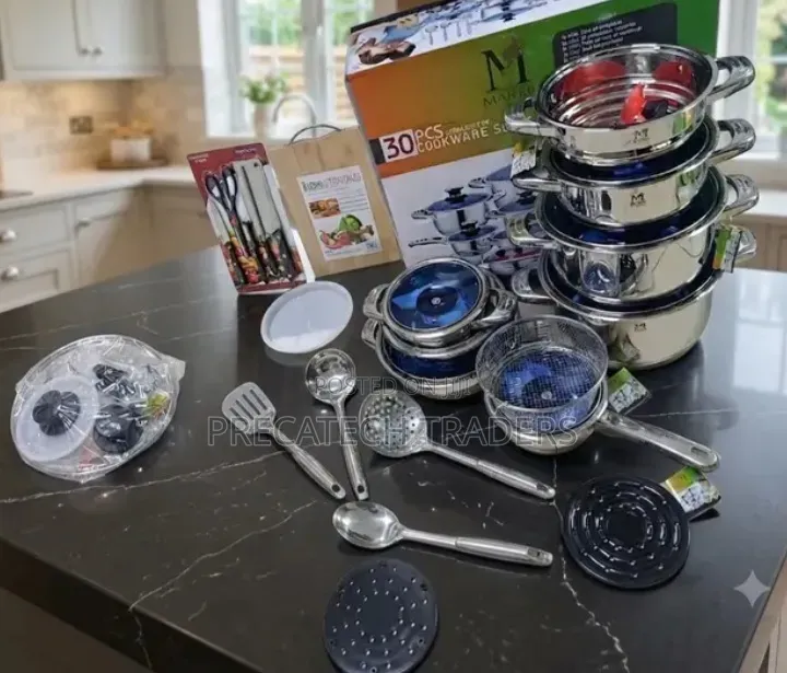 Marwa Non-Stick Stainless Steel Pots Set – 30PCS