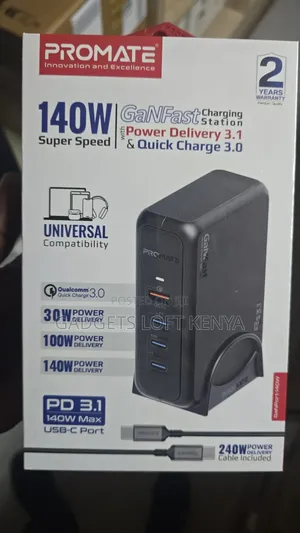 Promate Ganport -140w Supper-Speed GanFast Charging Station