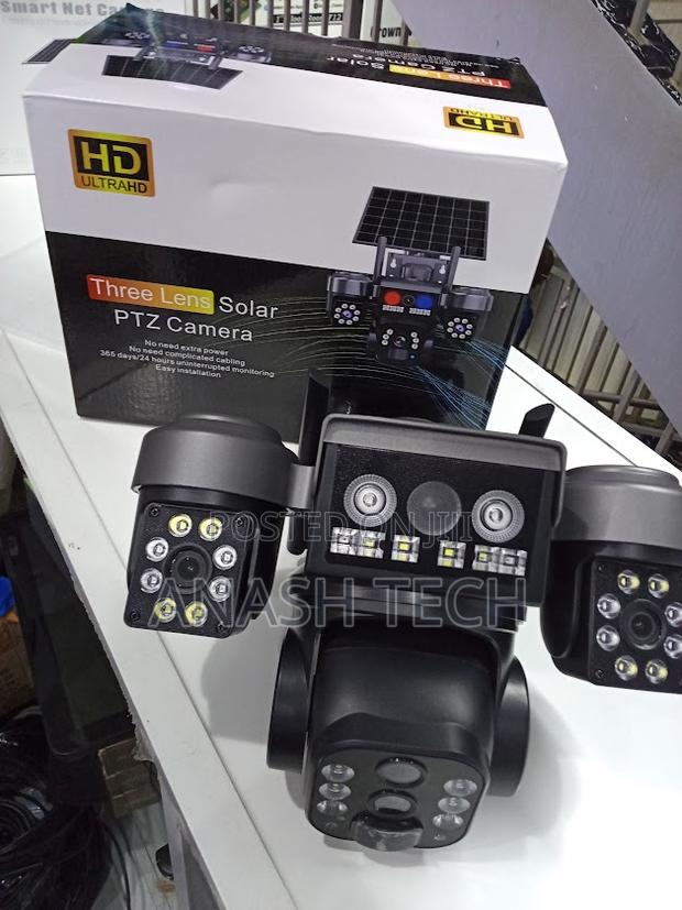 4G Triple Lens Solar Security Camera Homes Construction Sites - main view