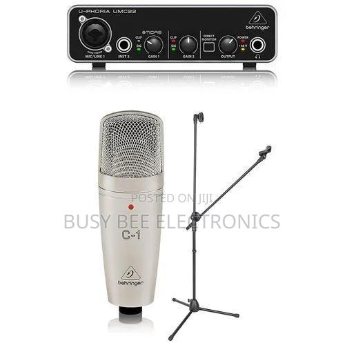Berhinger UMC22 Audio Interface With C1 Studio Microphone Stand - main view
