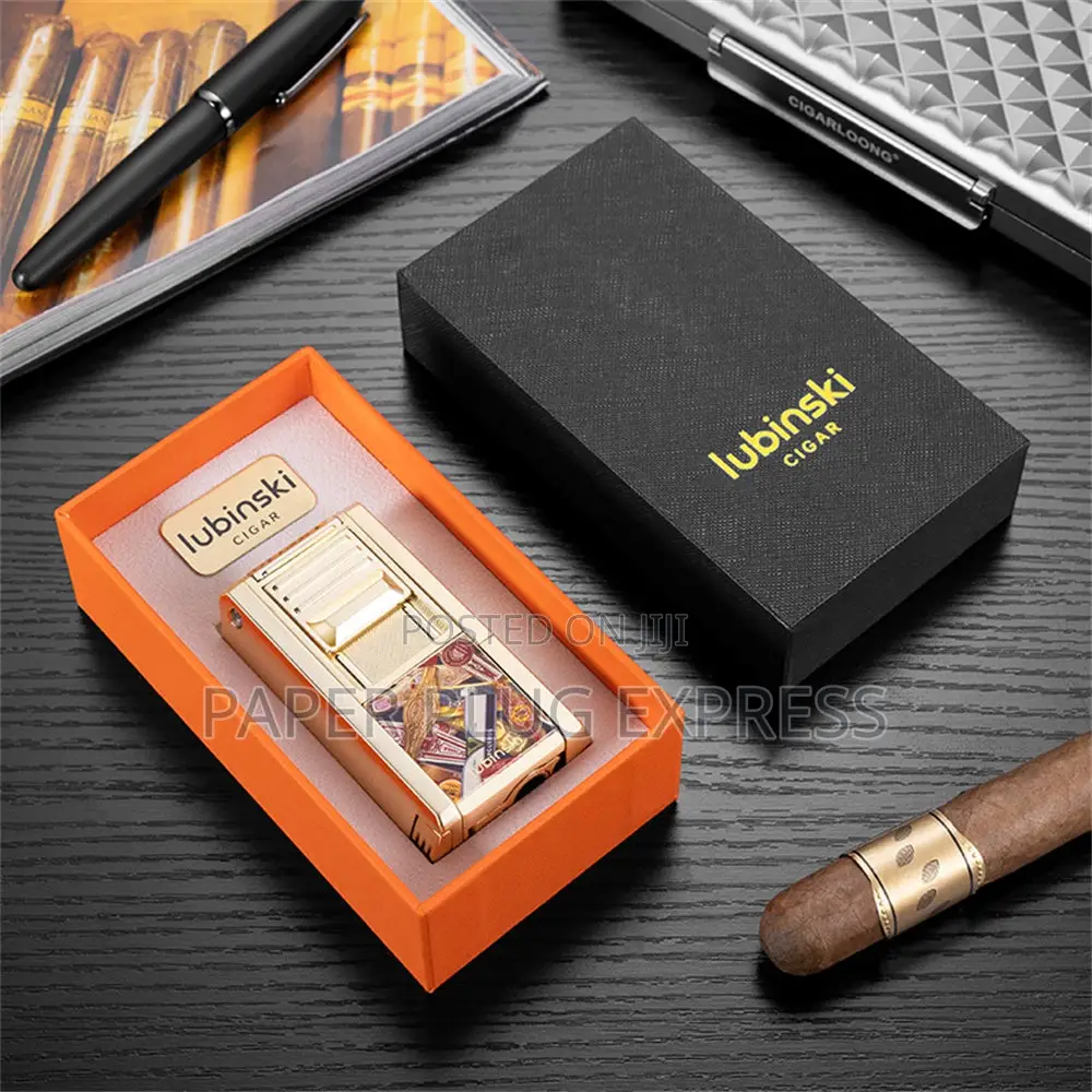 Lubinski Jet Lighter + v Shape Cigars Cutter