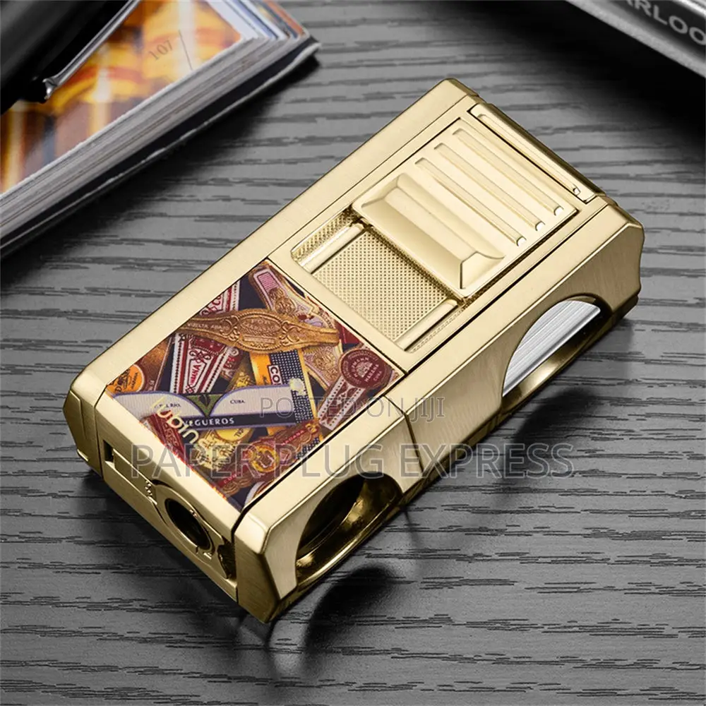 Lubinski Jet Lighter + v Shape Cigars Cutter