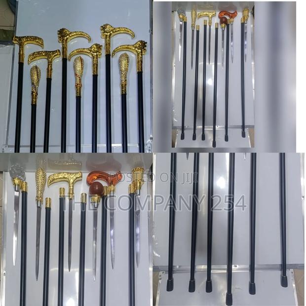 Quality Gold Silver Congolese Nigeria Walking Walking Sticks - thumbnail 3