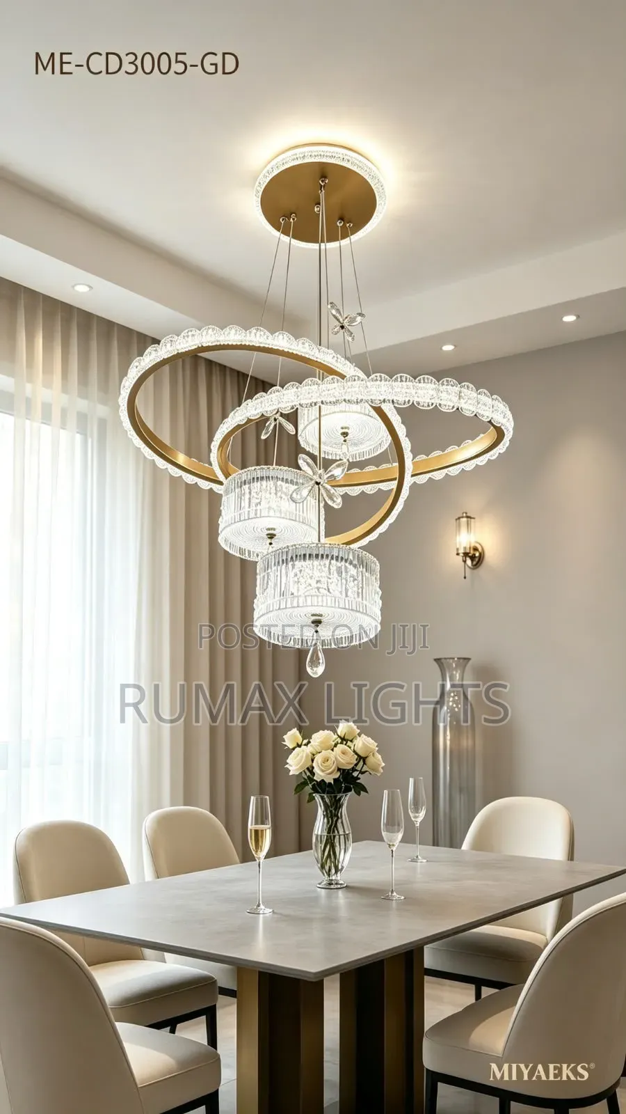 Multi Ring Crystal Chandelier