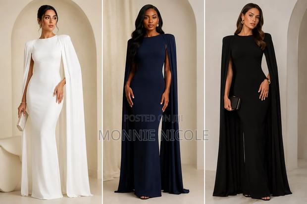 Ivory Cape Gowns/Dresses -Evening Wear - main view