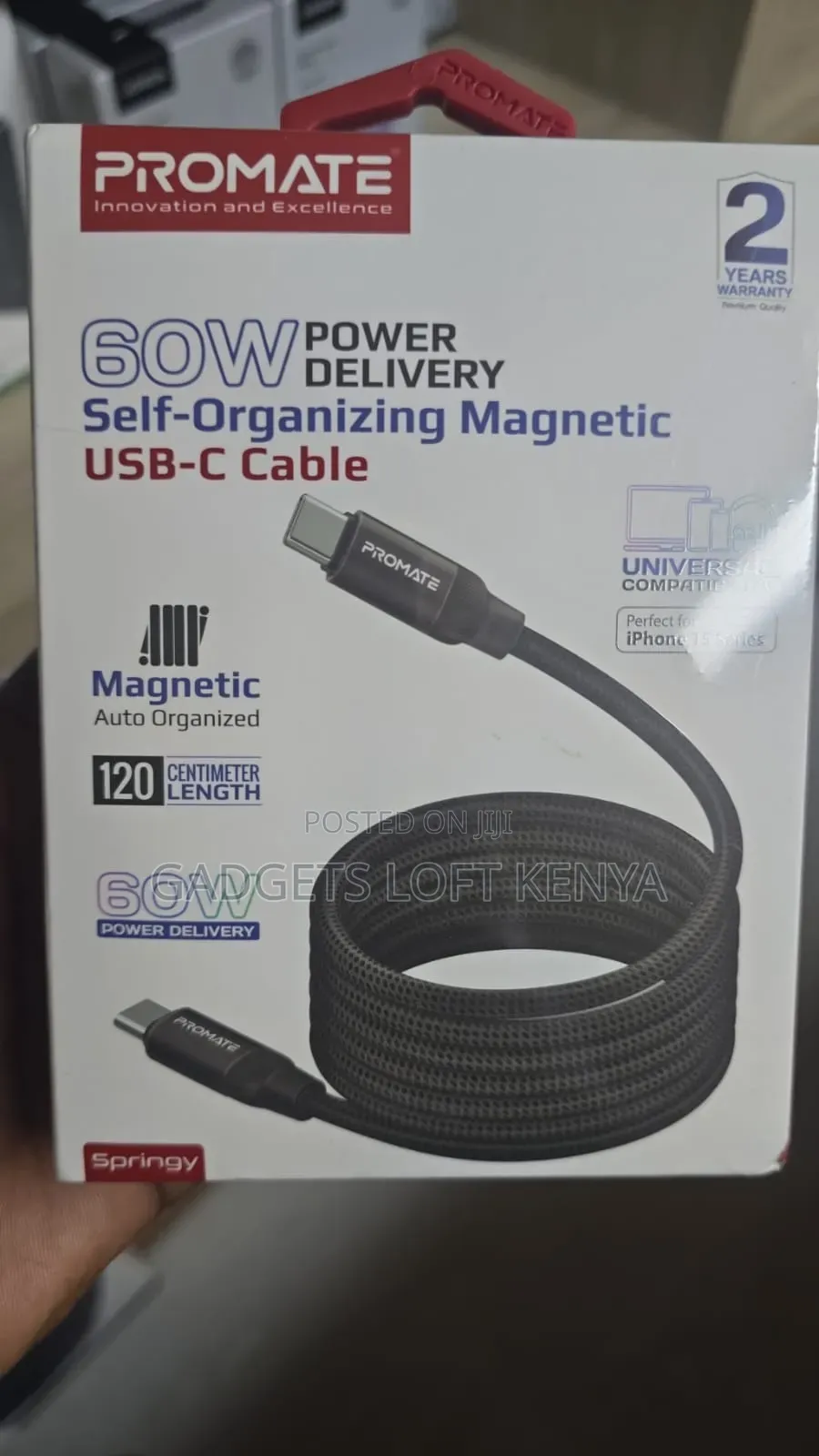 Promate Springy Power Delivery USB-C Cable
